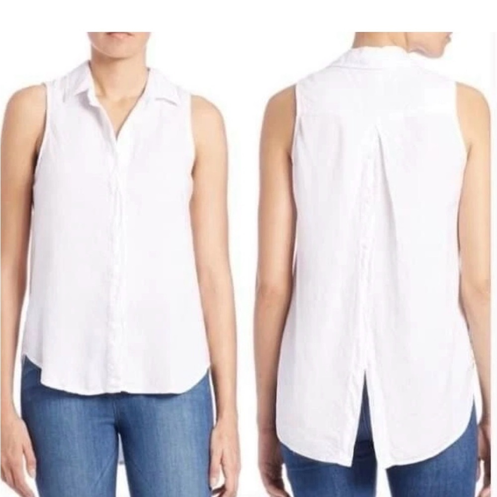Cloth & Stone white Sleeveless Blouse-Cotton
